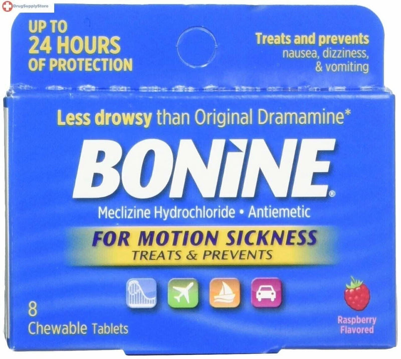 Bonine for Motion Sickness Chewable Tablets, Raspberry Flavored, 8 Each Bouquet
