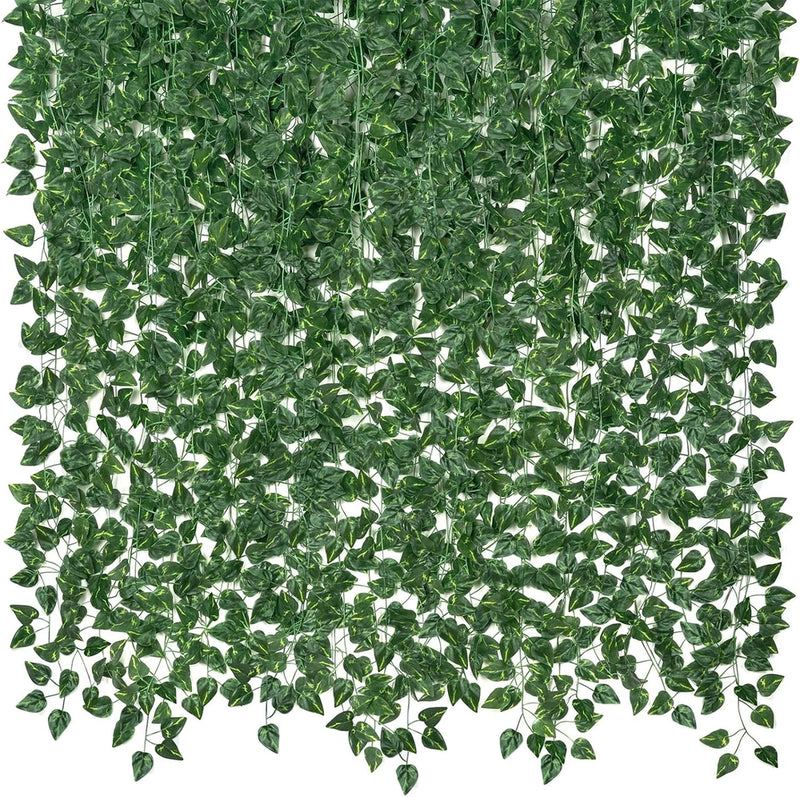 Artificial ivy garland with dense green leaf vines for outdoor or indoor decor