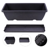 Rectangular Garden Planter Home Plastic Plant Pot with Drainage Hole Saucer Garden Plants