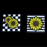 Sunflower Pin Set of Two Yellow Black White Sunflower