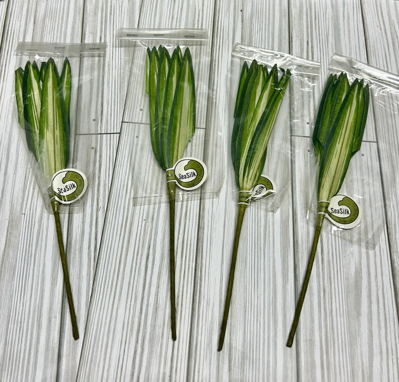 Vintage Artificial Plant Stems Seasilk Green Leaf Seagroatt Floral Co. Set Of 4 Green Plant