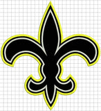 YELLOW 10"x11" Fleur-de-lis Sew on Patch, flower fleur de lis lys lily lilium Lily
