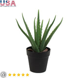 Faux Aloe Vera Plant Weighted Pot Indoor Decor No Maintenance Home Accent New Green Plant