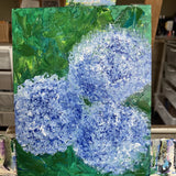 Hydrangea,flowers ,spring,original Acrylic Painting,8/10 Hydrangea