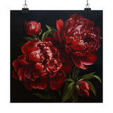Red Peonies Flower Art Print, Red Flower Painting, Flower DŽcor 16 Peony
