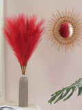 10PCS Red Artificial Pampas Grass 55cm Tall Faux Reeds for Home & Wedding DŽcor Pampas Grass