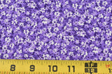 By 1/2 Yd, Vintage, Lavender Purple & White Calico Quilt Cotton,  P9079 Flowering Plants