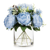 Artificial Flower Arrangement with Vase,Mixed Artificial Fake Silk Peony Flow... Peony