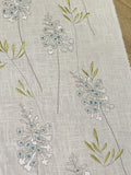 CLARKE & CLARKE Curtain Cushion Upholstery Fabric FOXGLOVE In AQUA 3m Flowering Plants