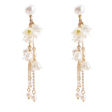 Bell Orchid Flower Earrings Gold Plated White Lily of the Valley Flowers Simulat Lily