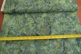 By 1/2 Yd, Green on Green Quilt Shop Batik, Hoffman/G-2188-8, B449 Flowering Plants