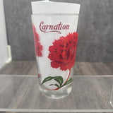 Vtg. MCM Floral Tumbler Glass Boscul Peanut Butter Collectible Red Carnation 5