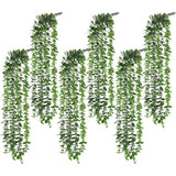 6 Pack Artificial Hanging Plants 21.65 Inch Fake Hanging Eucalyptus Plants UV... Green Plant