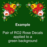 RO2 Self Adhesive Traditional Roses for Canal/Narrow Boat Decoration & Canalia Roses