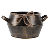 Small Metal Flower Pots Rustic Plants Decorative Planters for Indoor Garden Plants