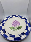 Tabletops Unlimited Hydrangea Plate 11" Blue Check spring plate wall Hydrangea