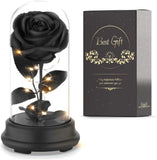 Deluxsa Forever Preserved Black Rose Birthday Gifts for Women,Eternal Roses