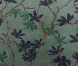 DONGHIA TRYST LIAISON BLUE FLORAL VINE LINEN VELVET UPHOLSTERY FABRIC BY YARD Flowering Plants