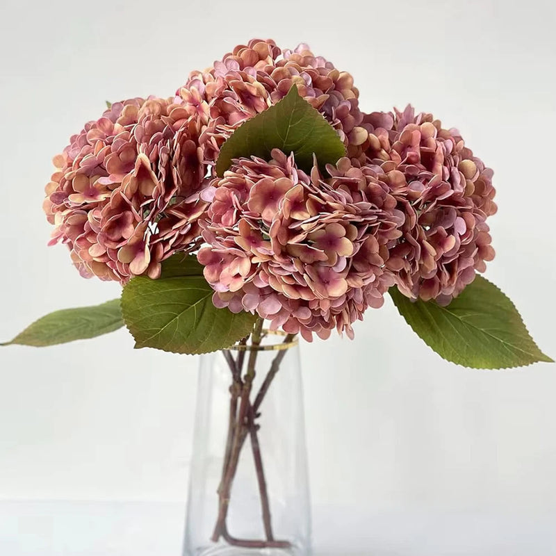Silk Hydrangea Artificial Flowers Vase for Home Decoration Accessories Wedding Hydrangea