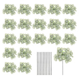 20 Sets Artificial Hydrangea Flower Heads with Stems for Bouquet,Dark Green Hydrangea