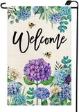 Spring Hydrangea Garden Flag 12X18 Inch Double Sided Purple Blue Flower Floral S Hydrangea