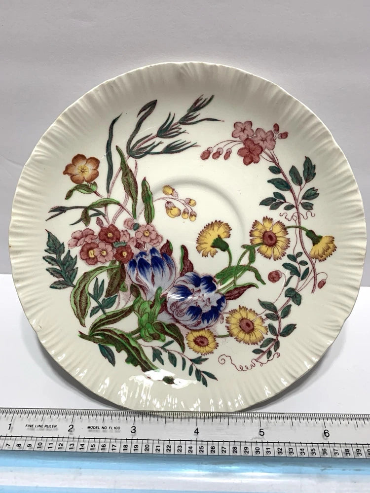 Wedgwood of Etruria England Ranunculus Pie Crust Edge Saucer Plate 6" Ranunculus