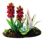 Dolls House Pink Hydrangeas Flowers in Grass Ground Miniature Garden Accessory Hydrangea