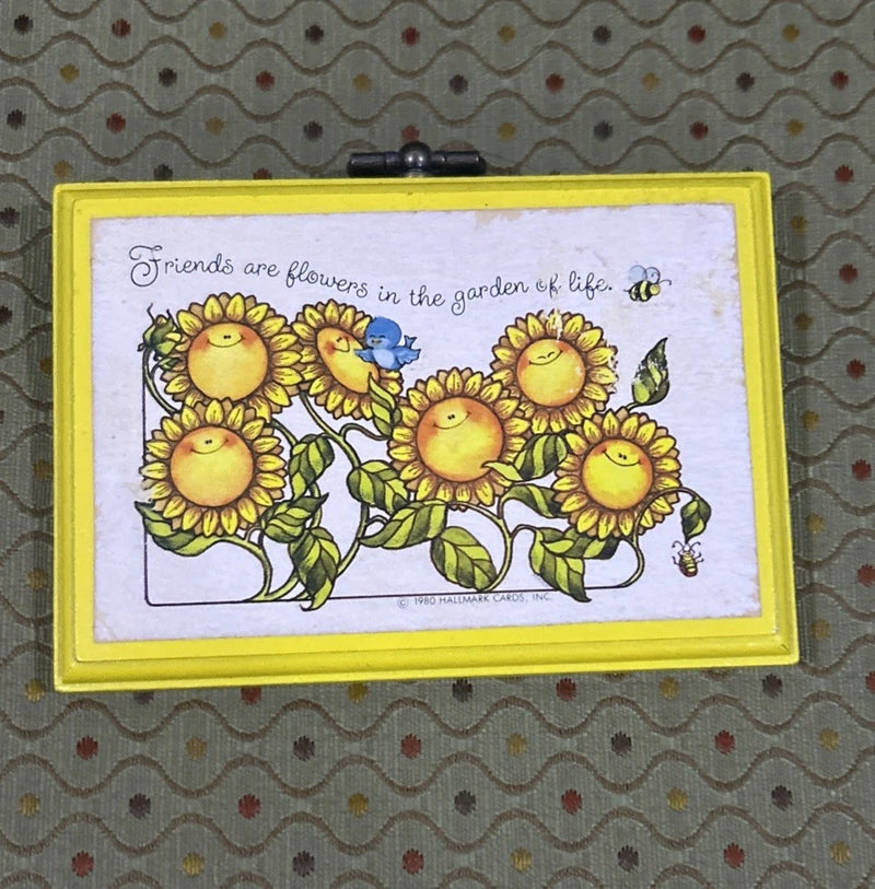 VTG 1980 Hallmark plaque w/sunflowers Friends are flowers in the garden of life Sunflower