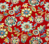 RICHLOOM DAELYN QUILTED DIAMOND CHERRY RED FLORAL OUTDOOR FABRIC BY YARD 54"W Flowering Plants