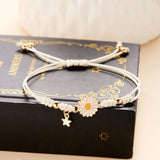 Fashion Braided Daisy Sunflower Flower Bracelet Bangle Women Lucky Jewelry Gift Daisies