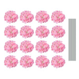 Artificial Flowers DIY Silk Fake Hydrangea Flowers with Stems 6 Inch Pink 30 Set Hydrangea