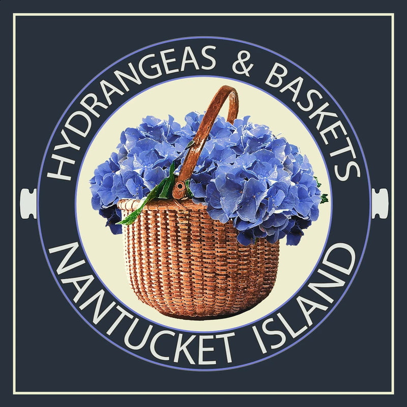 Car Window Decal - Nantucket Hydrangeas basket - Nantucket Island Hydrangea