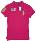 NEW Vintage Polo Ralph Lauren Womens Skinny Polo Shirt!  Italy Great Britain USA Roses
