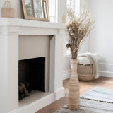 ALMA 16" Tall Floor Vase for Pampas Grass,White Brown Ceramic Centerpiece for... Pampas Grass