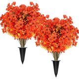 16 Bundles Artificial Flowers for Outdoors, Indoor Fake Plants with Ground Sp... Flowering Plants