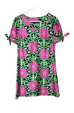 Lilly Pulitzer Dasha Silk Dress Size 4 Pink Green Blue Hydrangeas Hydrangea