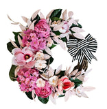 Luxe Pink Spring Floral Wreath Hydrangea