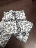 108 Piece Navy & White Charm Pack 5Ó Squares Cotton - 9 Designs - 12 Each Flowering Plants