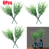 6Pcs Artificial Eucalyptus Stems Fake Plants Greenery Decor Eucalipto Leaves Green Plant