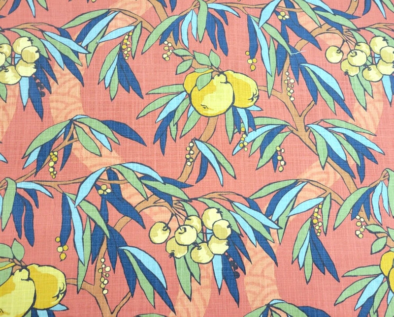 Nouveau Fruit in Persimmon BTY Robert Allen 100% Cotton Slub Duck 54" Wide Trees Flowering Plants