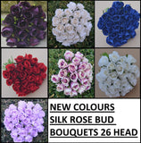 ARTIFICIAL SILK FLOWER ROSE FLOWERS WEDDING BOUQUET PRE MADE ROSES BUDS PEONY Bouquet
