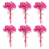 6 Pcs Mini Dried Flower Bouquet Baby's Breath Boho DIY Gift Rose Red Dried Flower