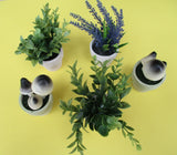 5 PLANTS IN POTS Artificial Small Fake home/office MUSHROOMS LAVENDAR GREENS Green Plant