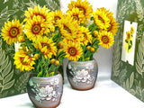 ORIGAMI POP CARDS Golden Sunflower Pop Up Flower Bouquet Happy Mother's Day Sunflower