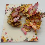 Orange Sunflower Butterfly Garden 3D Pop Up Card Spring Mother's Day Beauty Sunflower