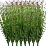 24Pcs Artificial Grass Plants, Faux Shrubs Wheat Grass, Artificial Tall Grass... Green Plant