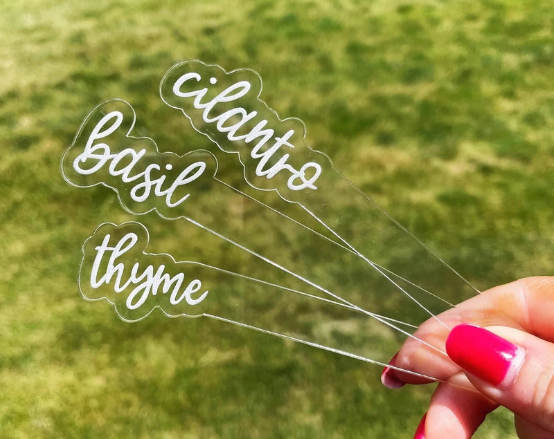 custom garden tags, clear acrylic plant marker, garden plant label stick Garden Plants