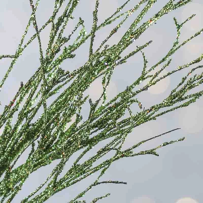 Set of 2 Lime Green Glittered Artificial Twig 29" Floral Sprays Green Plant