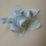 Amscan Satin Sheer Five Flowers With Rhinestones Mini Picks White Bouquet