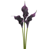 3-Pack Two-petaled Artificial Calla Lily Flowers 23 Inch for Home [Black Purple] Lily